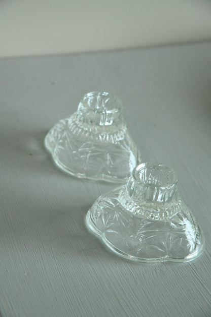 Pair Glass Candlesticks