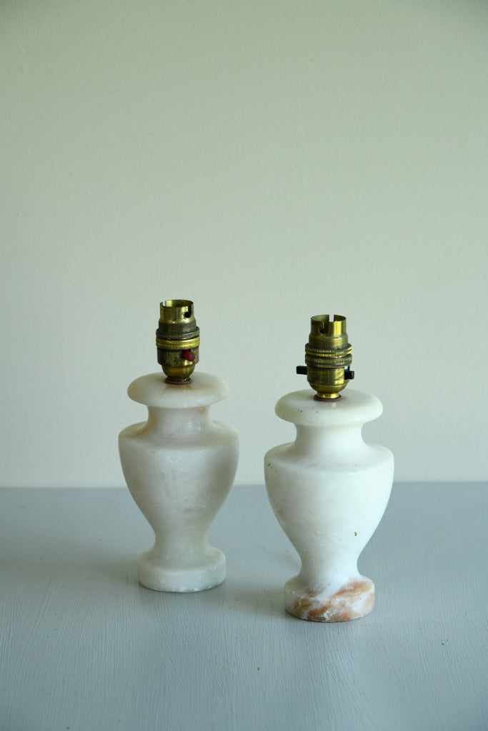 Pair Small Marble Table Lamps