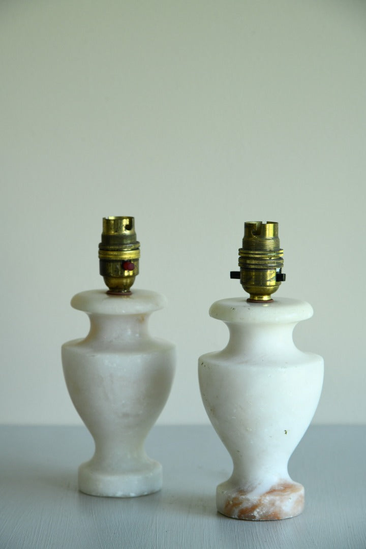 Pair Small Marble Table Lamps