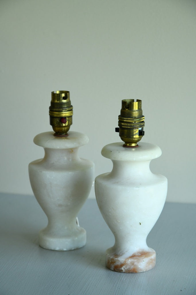 Pair Small Marble Table Lamps