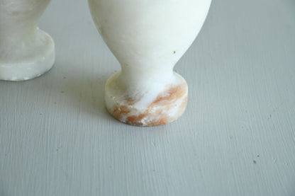 Pair Small Marble Table Lamps