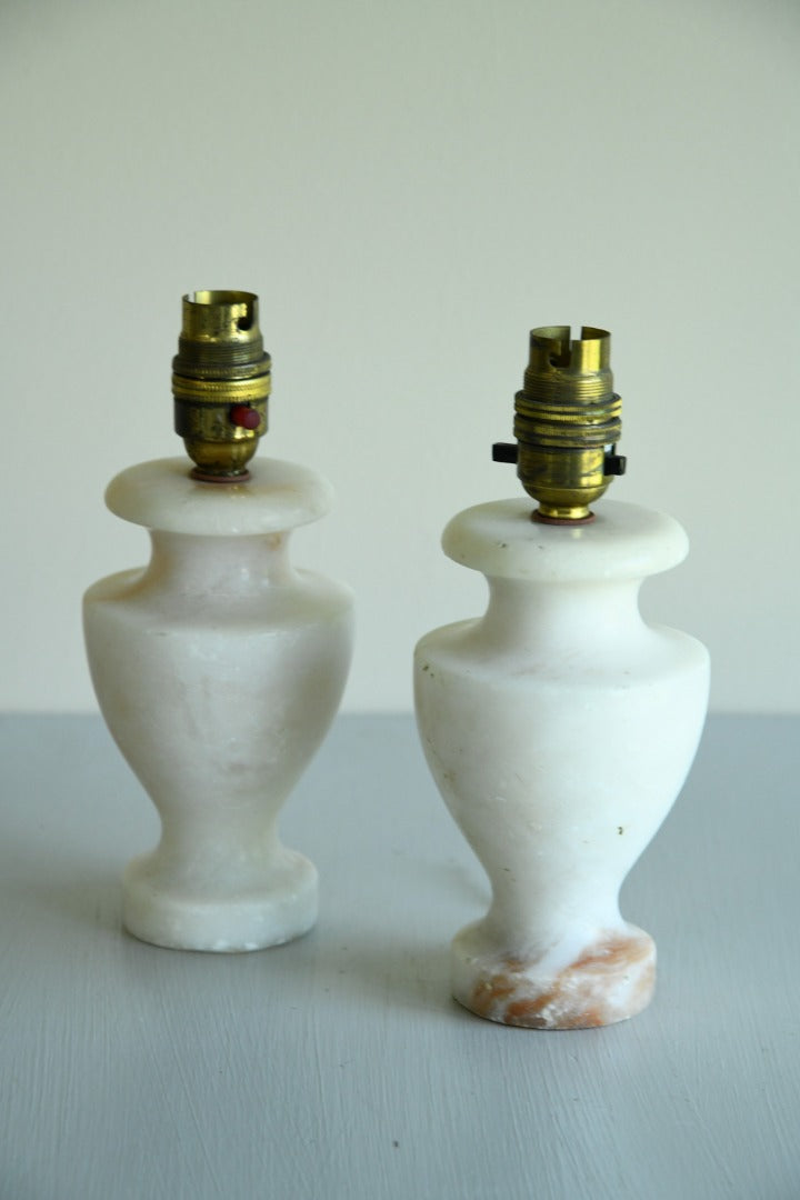 Pair Small Marble Table Lamps