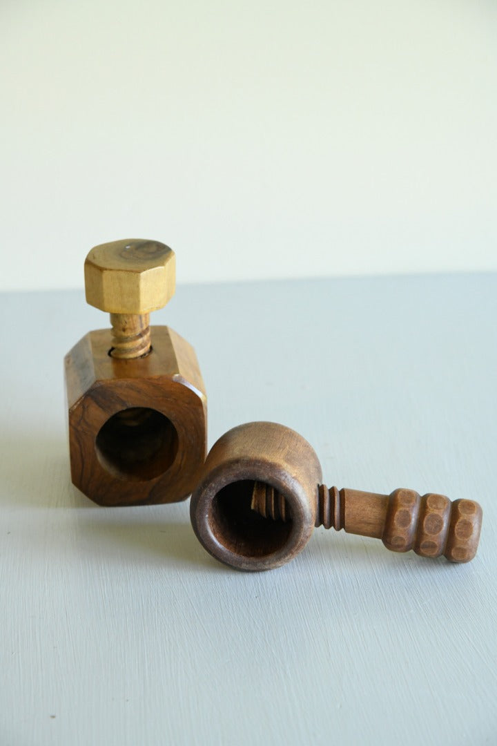 2 Wooden Nut Crackers