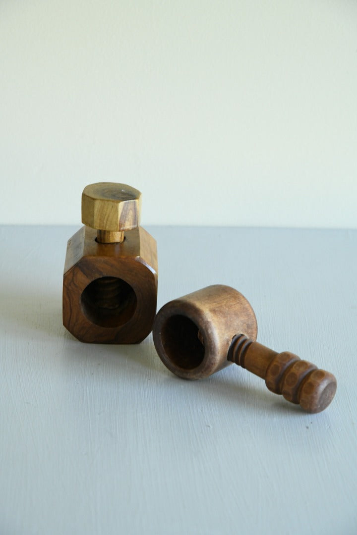 2 Wooden Nut Crackers