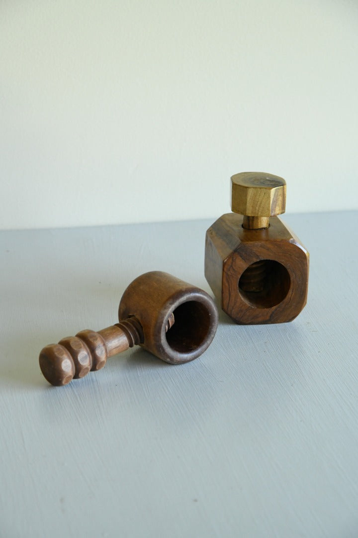 2 Wooden Nut Crackers