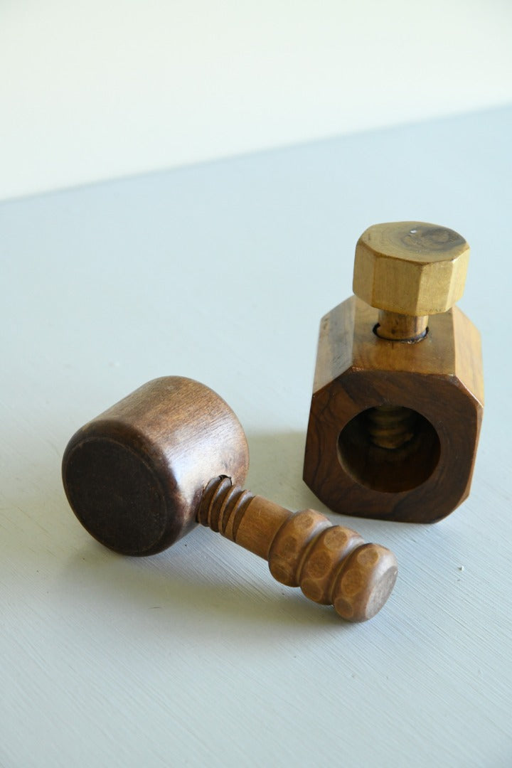 2 Wooden Nut Crackers