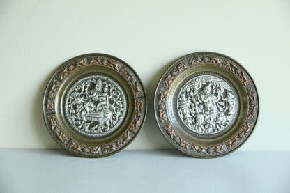 Pair Brass Indian Dishes