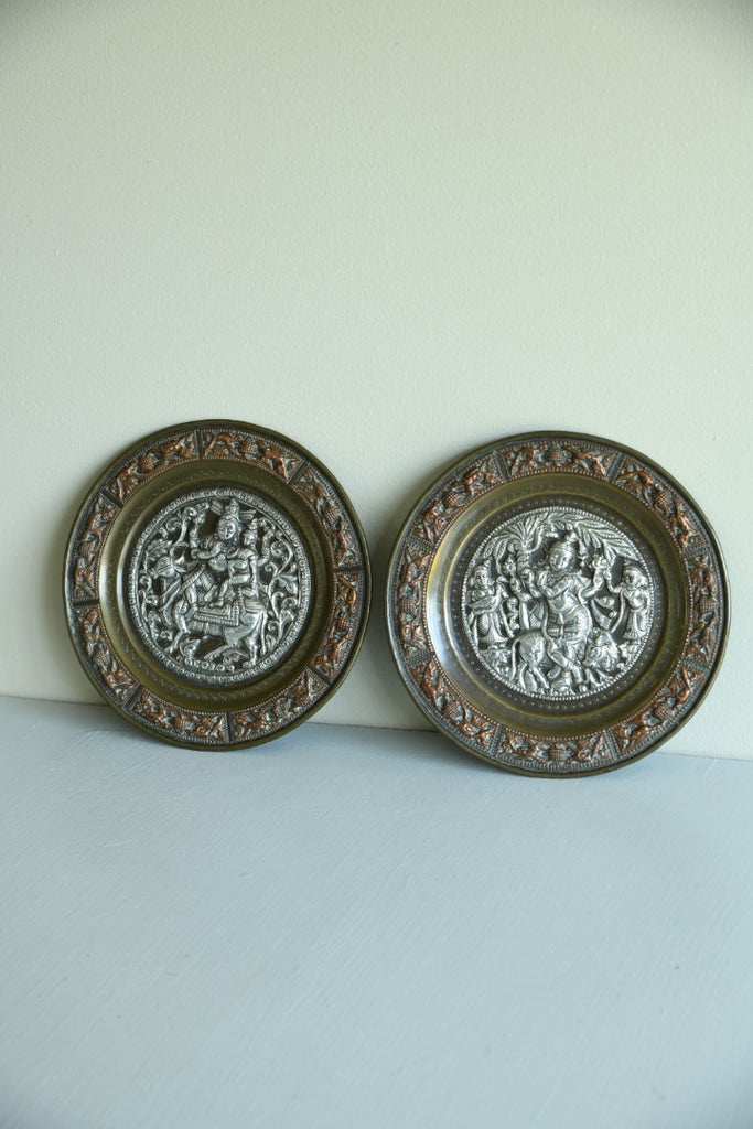 Pair Brass Indian Dishes