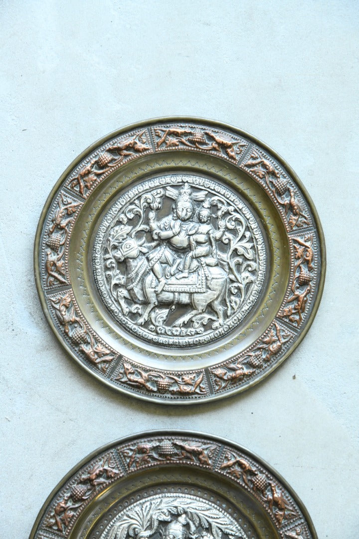 Pair Brass Indian Dishes