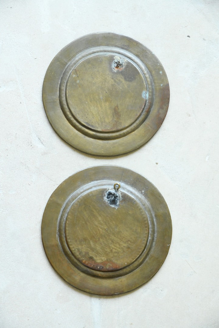 Pair Brass Indian Dishes