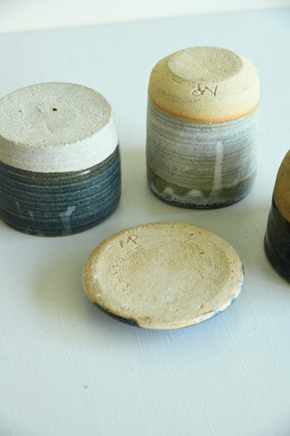 3 Glazed Stoneware Pots