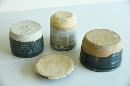 3 Glazed Stoneware Pots