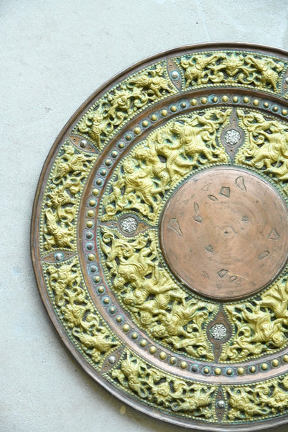 Indian Decorative Copper and Brass Tray