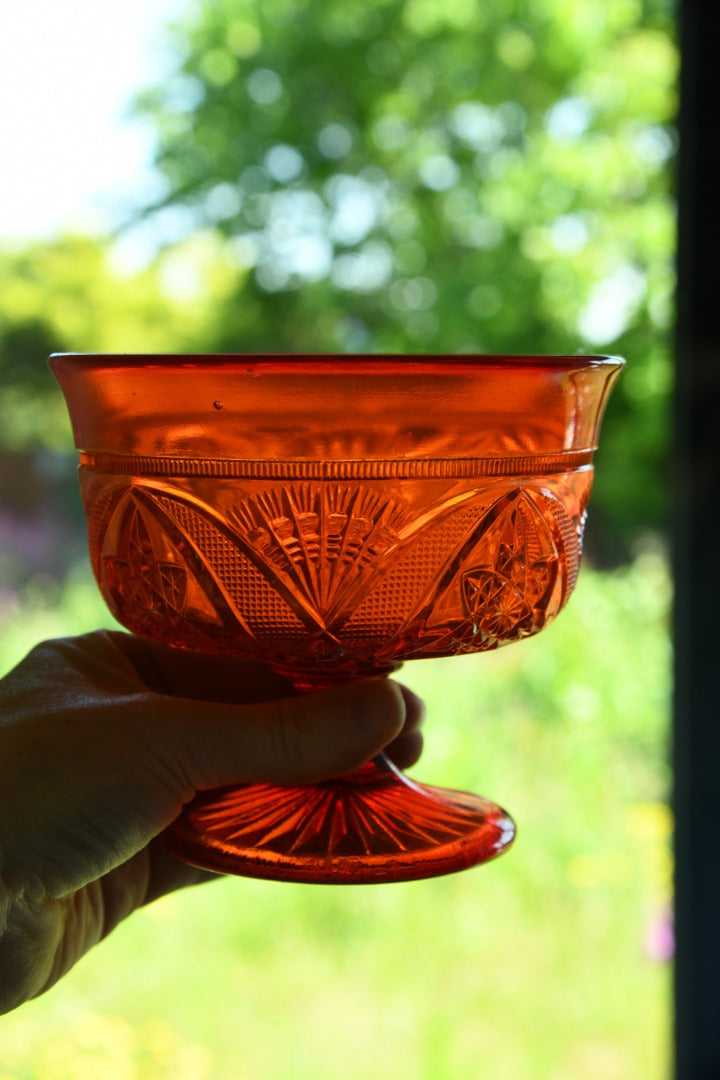 Blue and Red Glass Bowls