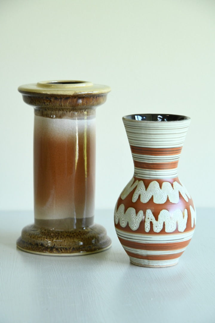 2 x Retro Pottery Vase