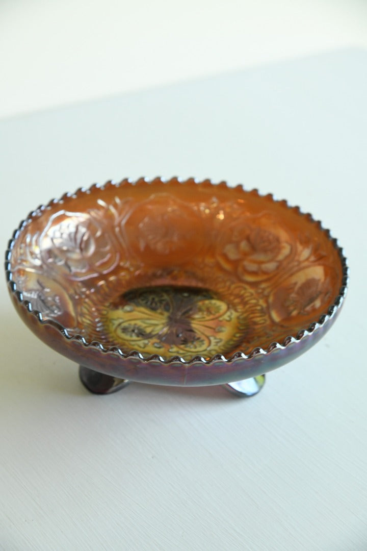 Fenton Dragon & Lotus Carnival Glass Bowl