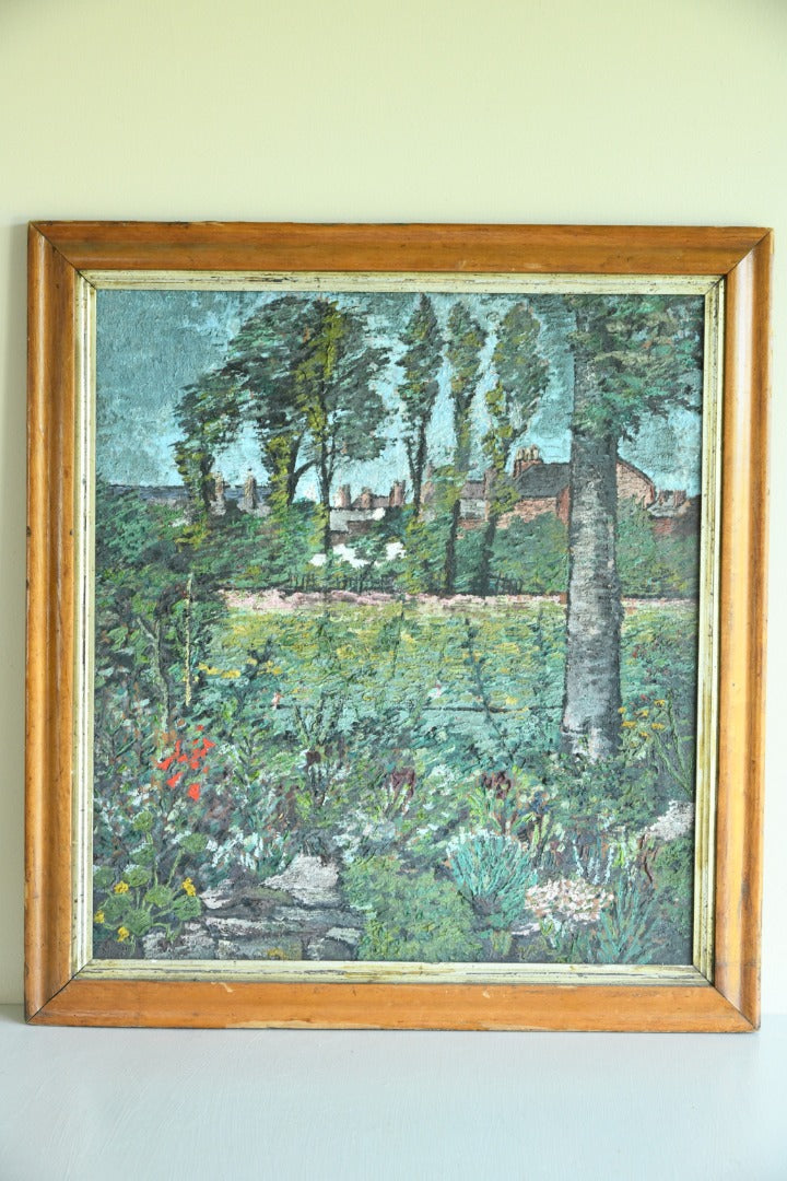 Early 20th century British School A Town Garden Oil on board