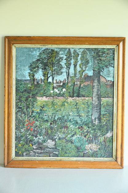 Early 20th century British School A Town Garden Oil on board