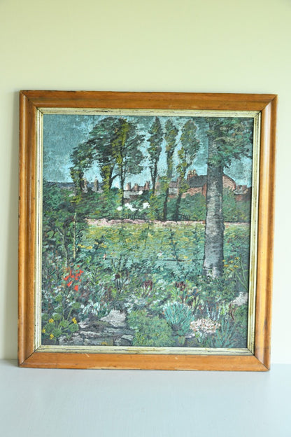 Early 20th century British School A Town Garden Oil on board