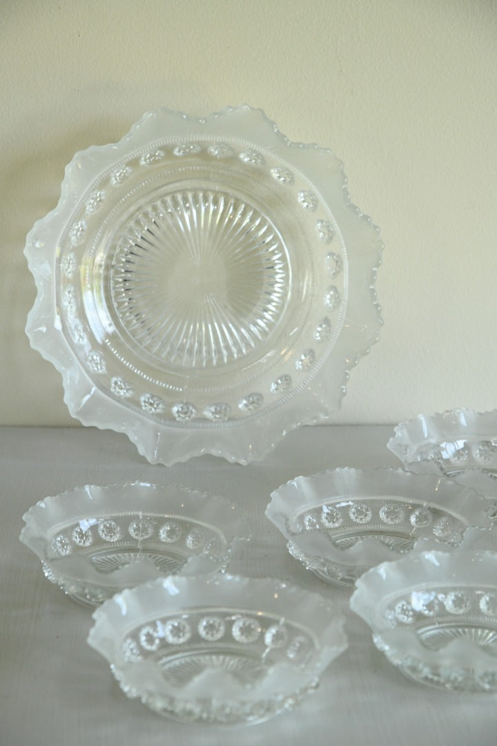 Vintage Clear Glass Dessert Set