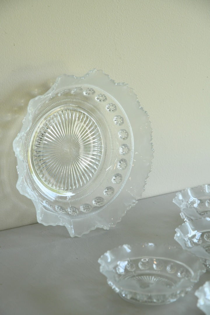 Vintage Clear Glass Dessert Set