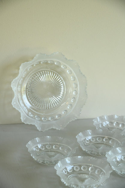 Vintage Clear Glass Dessert Set