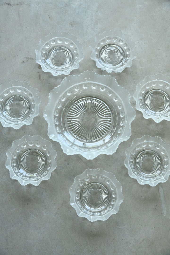 Vintage Clear Glass Dessert Set