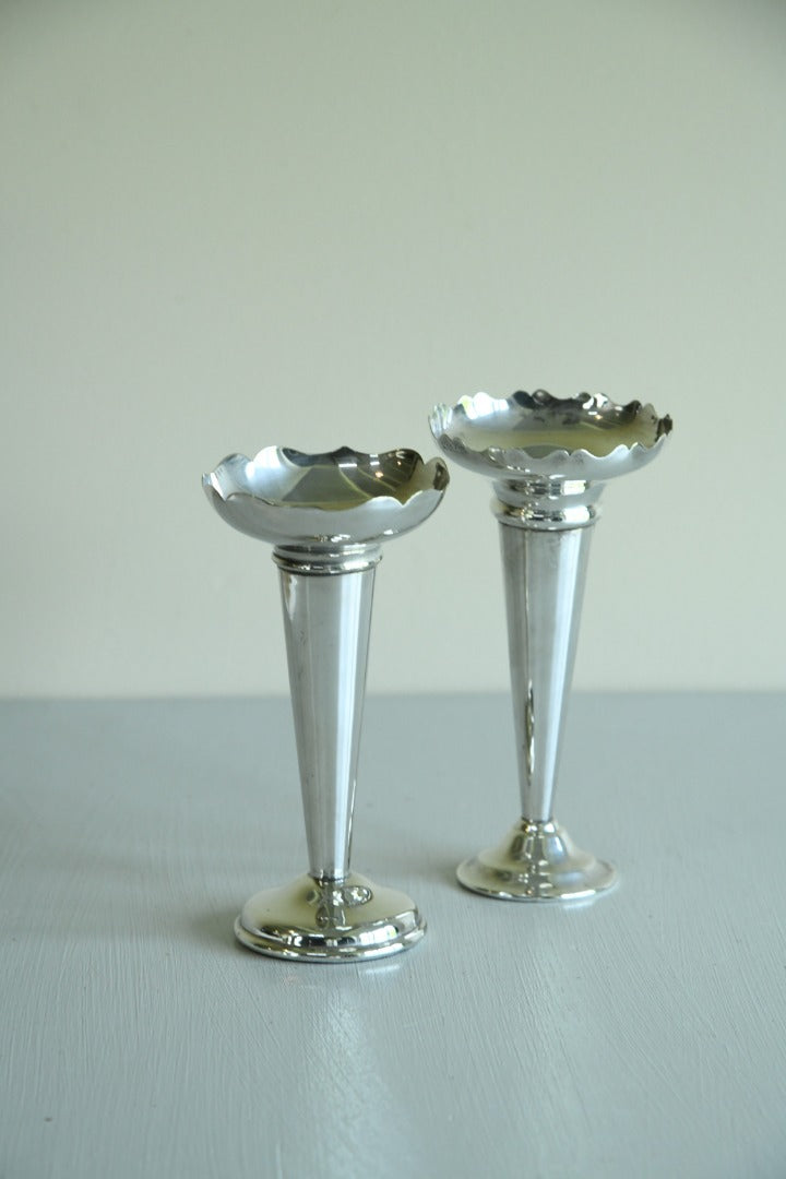 Pair EPNS Bud Table Vase