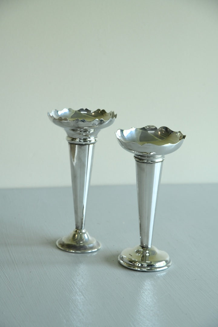 Pair EPNS Bud Table Vase