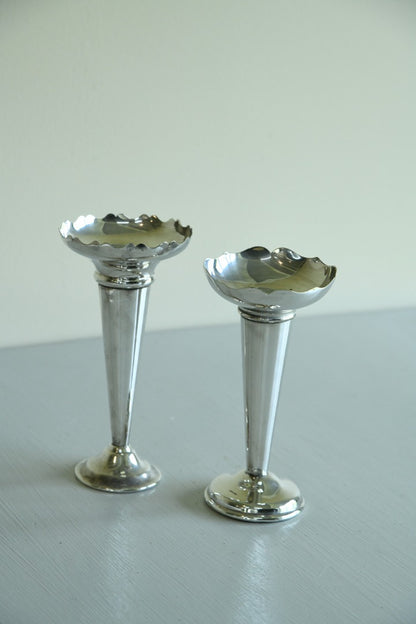 Pair EPNS Bud Table Vase