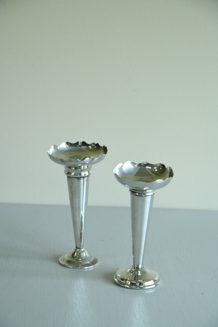 Pair EPNS Bud Table Vase