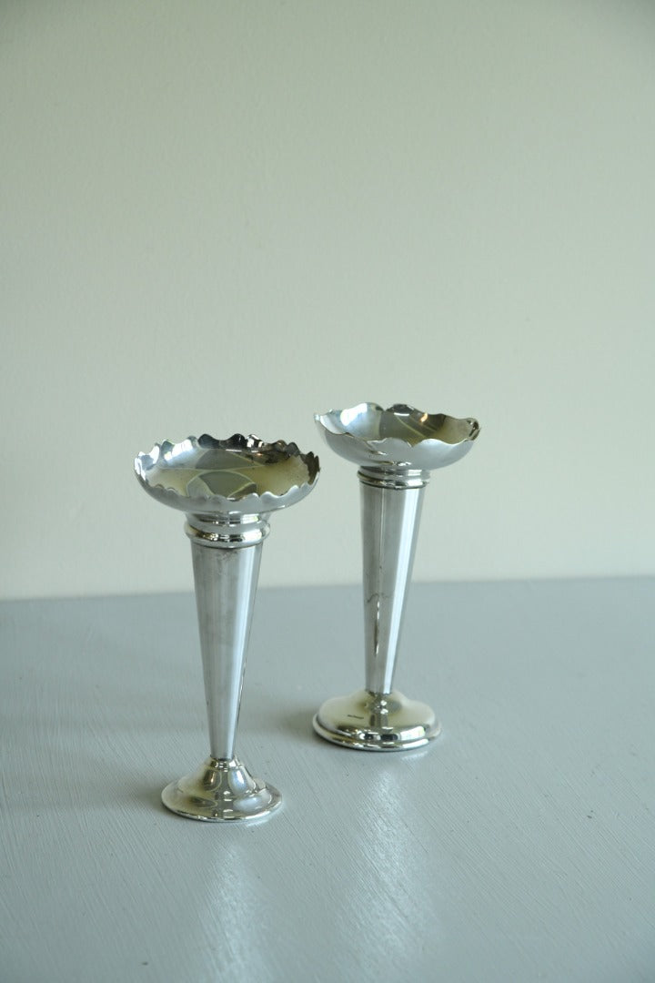 Pair EPNS Bud Table Vase