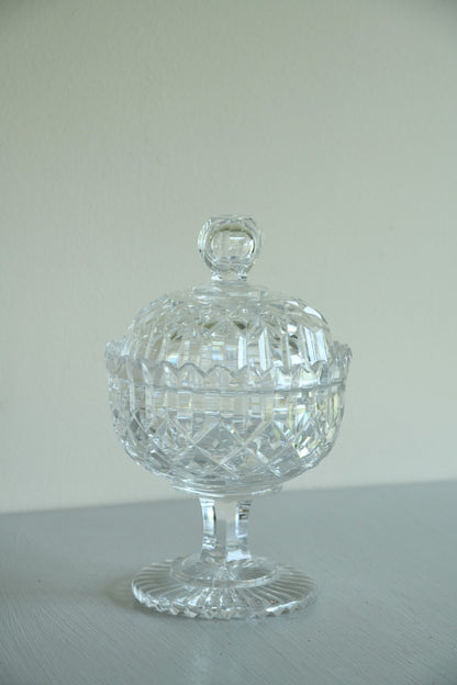 Quality Cut Glass Covered Dish