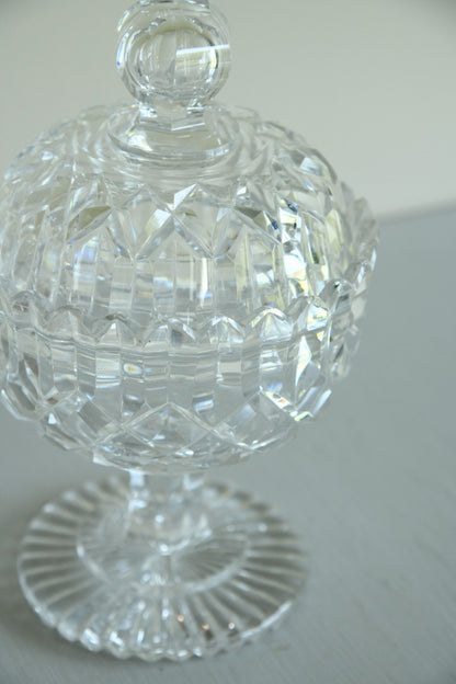 Quality Cut Glass Covered Dish