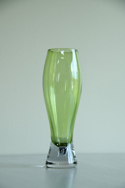 CJ Swedish Retro Green Glass Vase