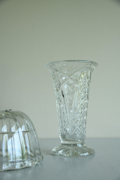 Glass Jelly Mould and Glass Vase