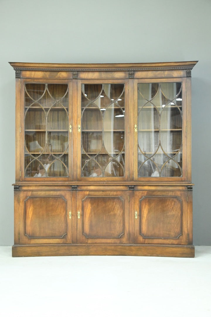 Bevan Funnell Reprodux Large Astragal Glazed Mahogany Library Bookcase