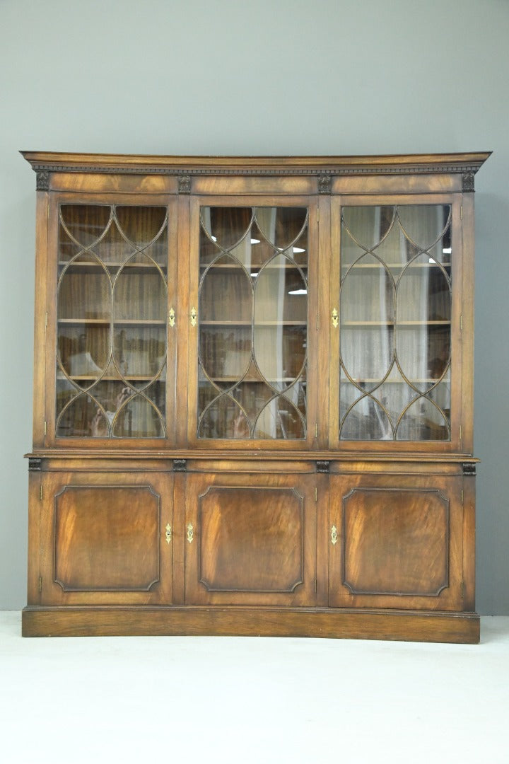 Bevan Funnell Reprodux Large Astragal Glazed Mahogany Library Bookcase