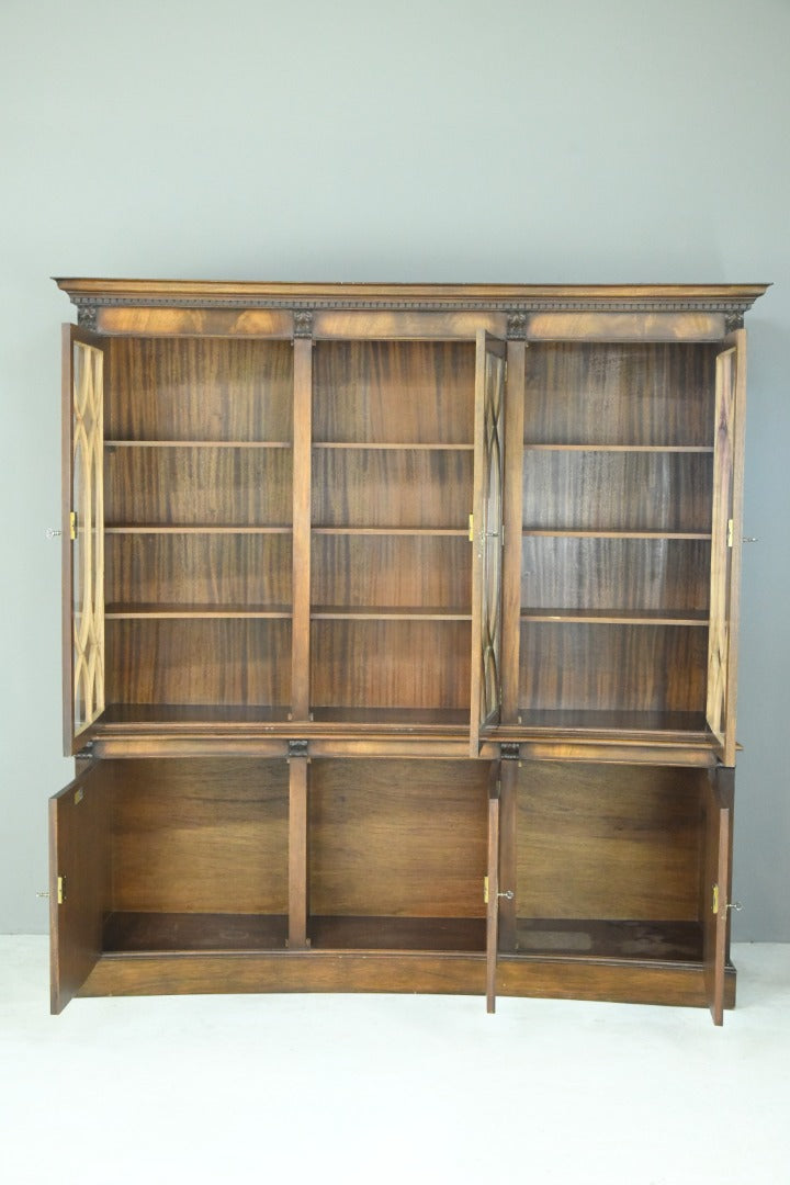 Bevan Funnell Reprodux Large Astragal Glazed Mahogany Library Bookcase