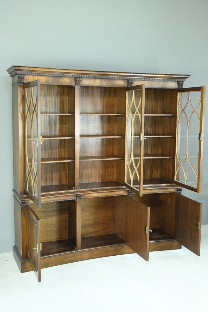 Bevan Funnell Reprodux Large Astragal Glazed Mahogany Library Bookcase