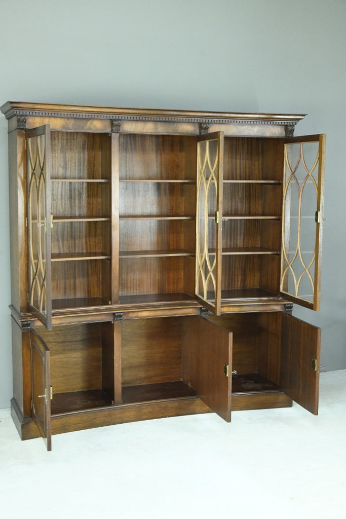 Bevan Funnell Reprodux Large Astragal Glazed Mahogany Library Bookcase