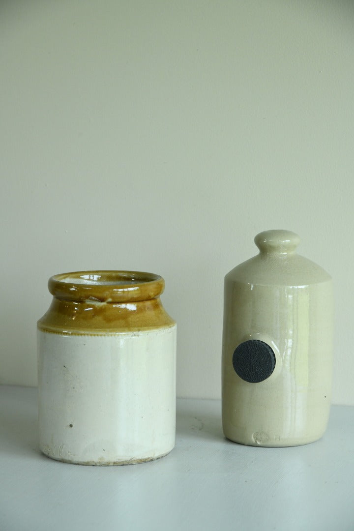 Stoneware Pot and Hot Water Bottle