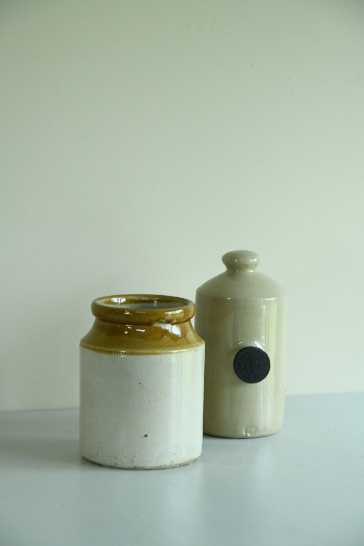 Stoneware Pot and Hot Water Bottle