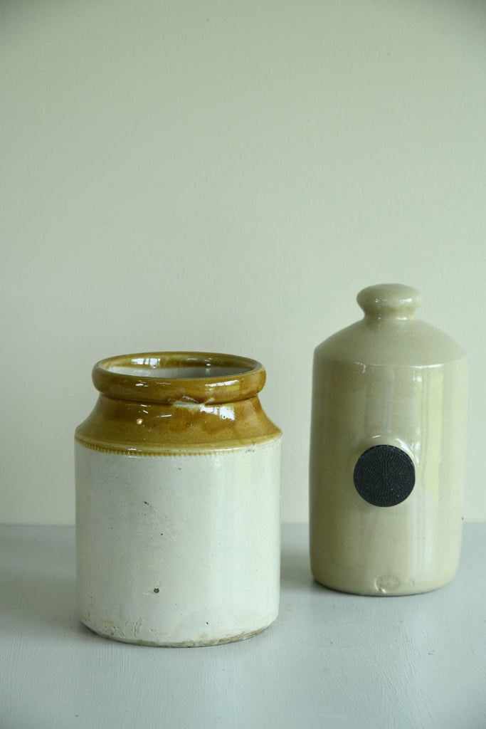 Stoneware Pot and Hot Water Bottle