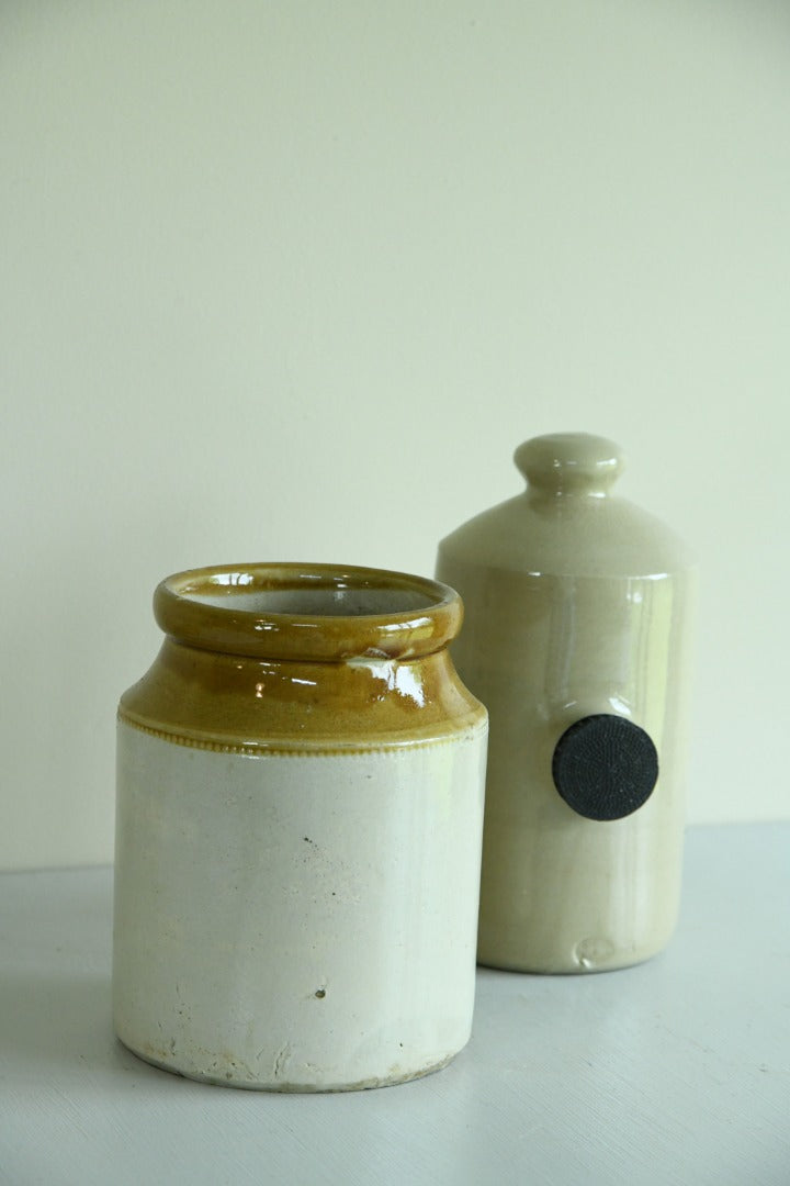 Stoneware Pot and Hot Water Bottle