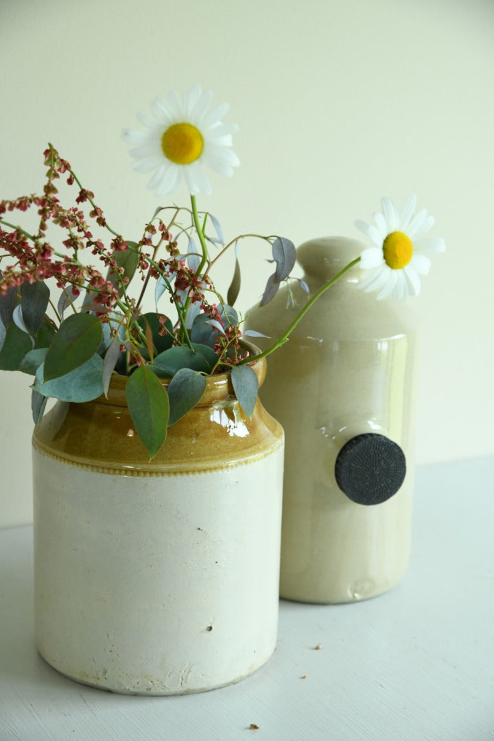 Stoneware Pot and Hot Water Bottle