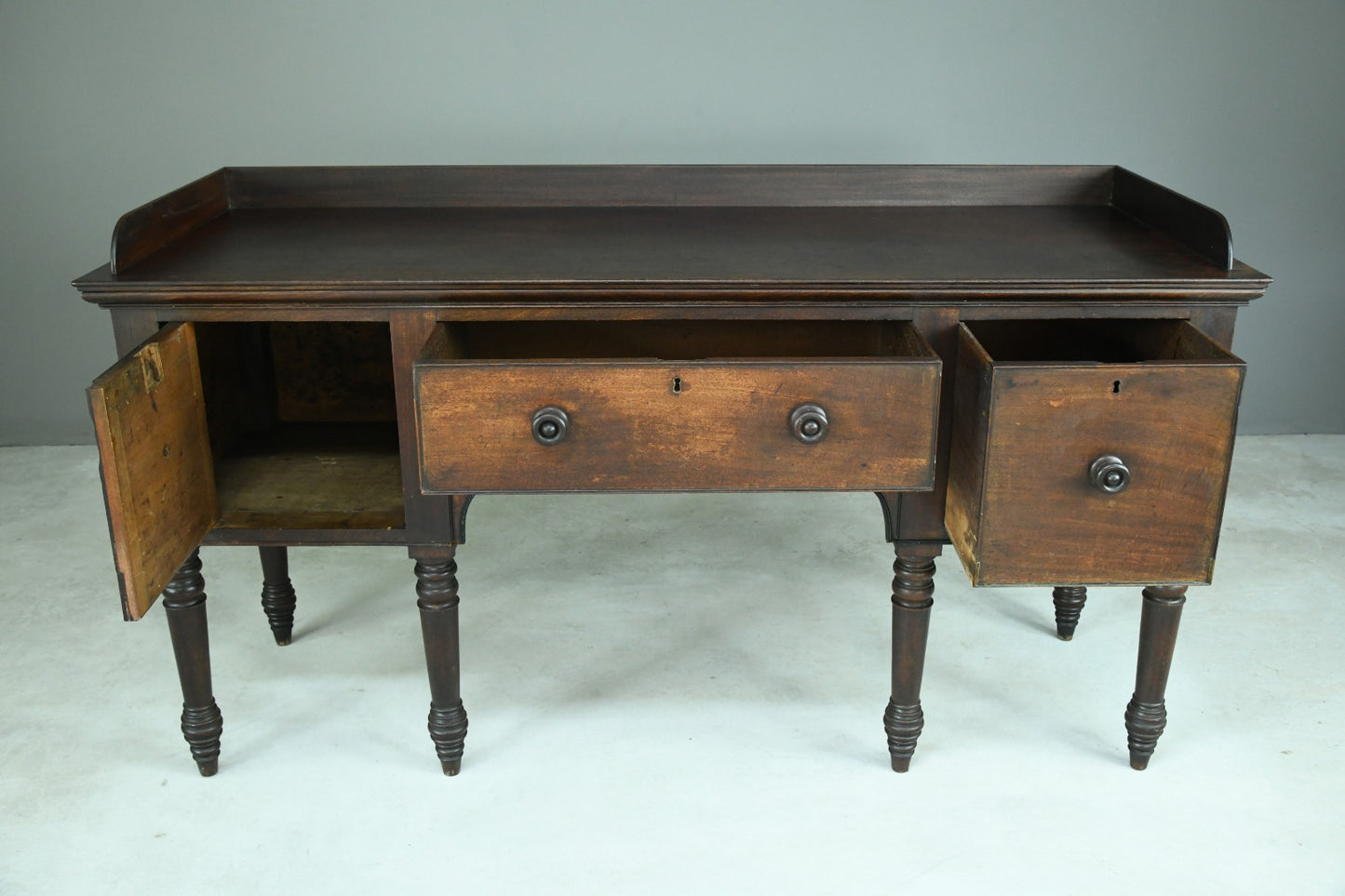 Large Antique Mahogany Sideboard Server Dresser Cabinet