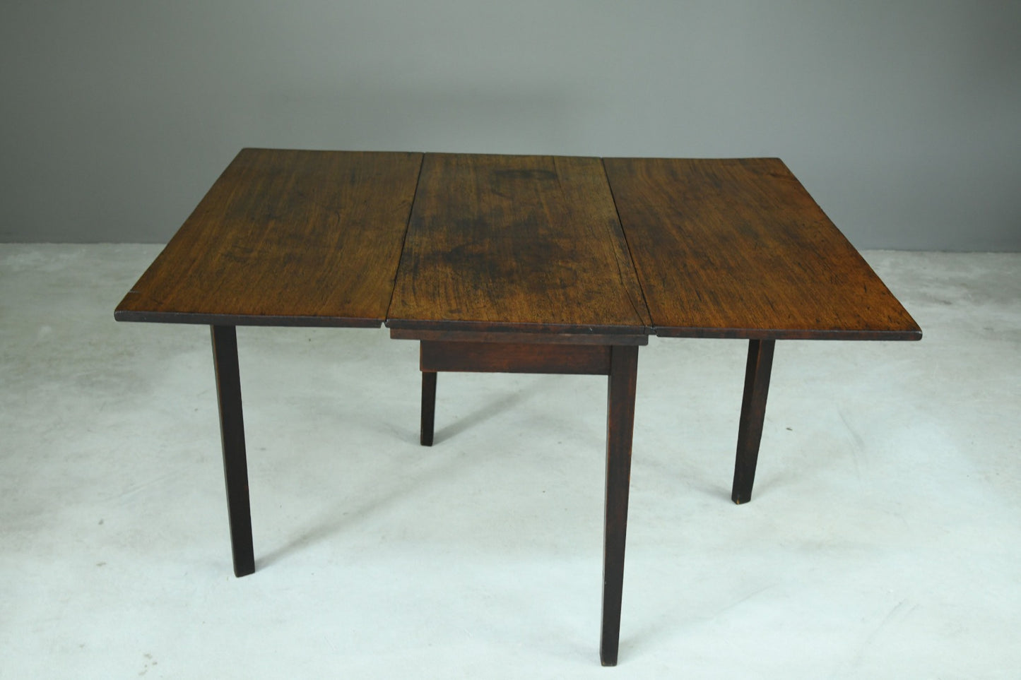 Antique Rustic Small Solid Mahogany Drop Leaf Table