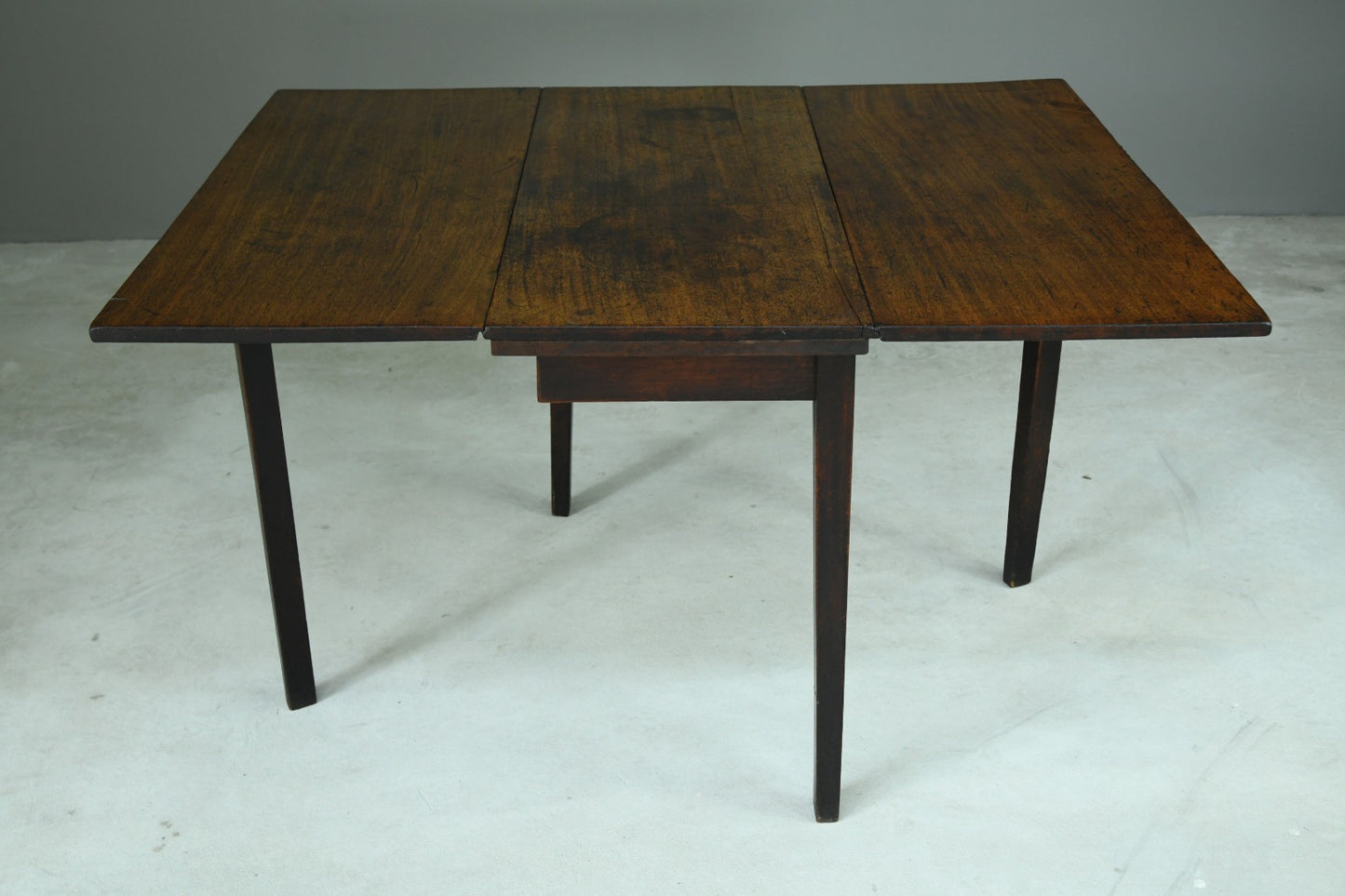 Antique Rustic Small Solid Mahogany Drop Leaf Table