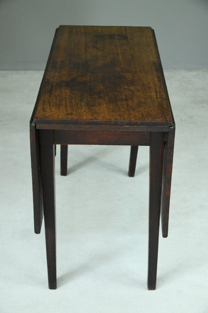 Antique Rustic Small Solid Mahogany Drop Leaf Table